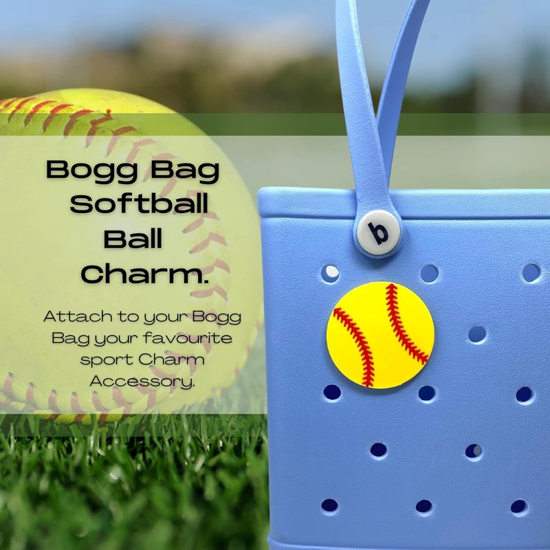 FRESHe BAGLETS - Softball Ball Sport Charm - Decorative Charm Accessories Compatible with Bogg Bags, Simply Southern Bags and other Tote Bags - Image 4